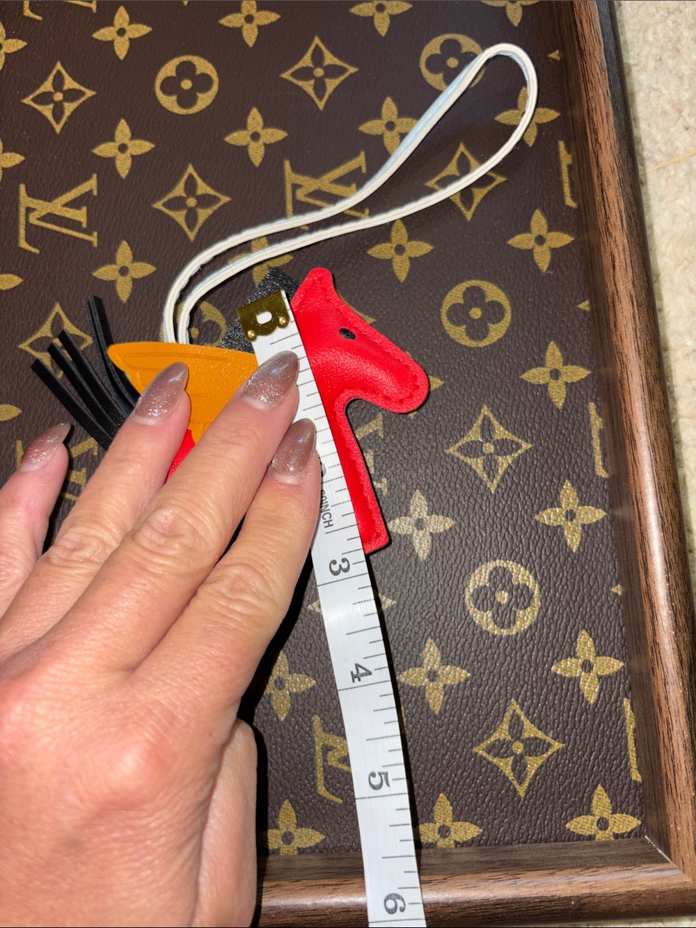 Designer-Inspired Red Pegasus Bag Charm with Wings - Picture 3 of 3